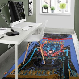 Penrith Panthers Area Rug - Custom Anzac Angry Panther Style Area Rug