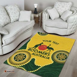 Custom Australia Boomers Area Rug Aboriginal With Marble Pattern Yellow