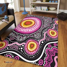 Australia Aboriginal Area Rug - Beautiful Vector Painting Showcasing Aboriginal Dot Artwork Area Rug