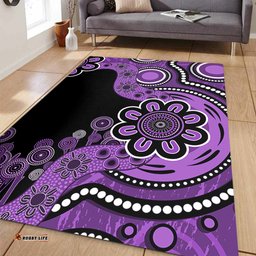 Australia Area Rug Aboriginal Indigenous Dot Painting Purple