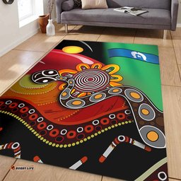 Australia Aboriginal Area Rug - The Rainbow Serpent Dreamtime Give Shape To The Earth Area Rug