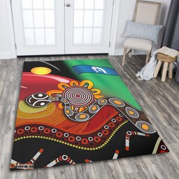 Australia Aboriginal Area Rug - The Rainbow Serpent Dreamtime Give Shape To The Earth Area Rug