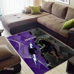 Personalised Storm And Panthers Rugby 2024 Area Rug Go Champions Grand Final Dynamic Style