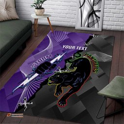 Personalised Storm And Panthers Rugby 2024 Area Rug Go Champions Grand Final Dynamic Style