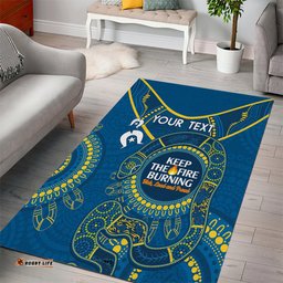 Custom NRL Eels NAIDOC Week Area Rug Keep The Fire Burning Indigenous Art