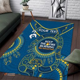 Custom NRL Eels NAIDOC Week Area Rug Keep The Fire Burning Indigenous Art