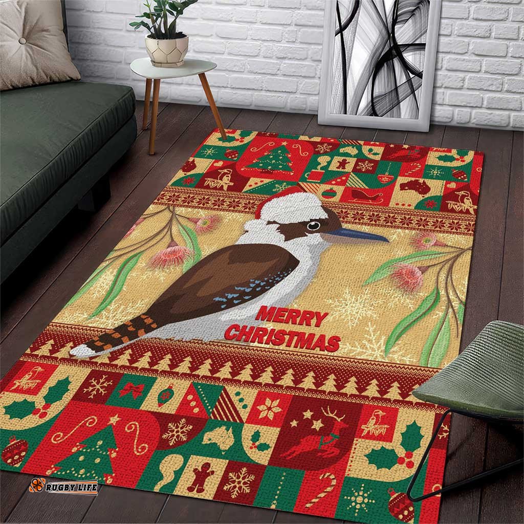 Australia Christmas Area Rug Kookaburra Santa With Gumtree