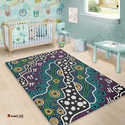 Australia Aboriginal Area Rug - Dot Painting Art Area Rug