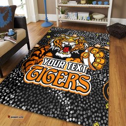 Wests Tigers Custom Area Rug - Team With Dot And Star Patterns For Tough Fan Area Rug