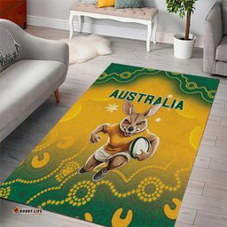 Australia Rugby 2024 Area Rug Go Wallabies Aboriginal Pattern