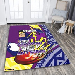 Melbourne Storm Area Rug - A True Champion Will Fight Through Anything With Polynesian Patterns
