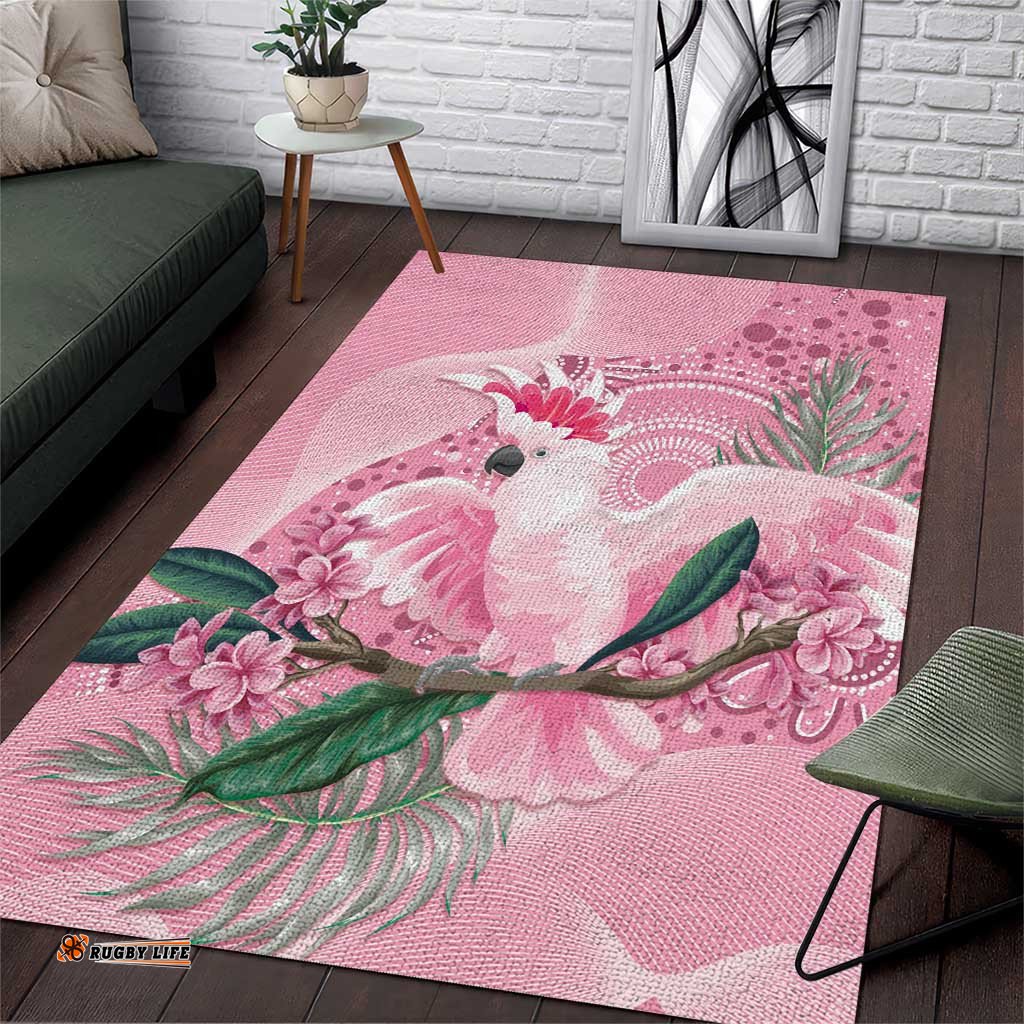 Pink Cockatoo Australia Area Rug Aussie Cacatua Leadbeateri Aboriginal Art
