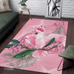 Pink Cockatoo Australia Area Rug Aussie Cacatua Leadbeateri Aboriginal Art