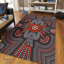 Australia Dot Painting Inspired Aboriginal Area Rug - Aboriginal Dot Indigenous Art Inspired Area Rug