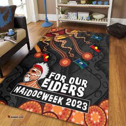 Australia Area Rug For Our Elders Naidoc Week Snake Aboriginal Painting With Flag