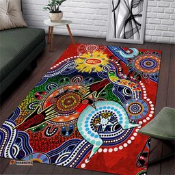Custom NAIDOC Week 2024 Gold Coast Suns Area Rug Australia Aboriginal Dot Painting