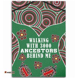 Australia Aboriginal Area Rug - Walking with 3000 Ancestors Behind Me Green Patterns Area Rug
