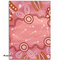 Australia Aboriginal Area Rug - Pink Aboriginal Dot Art Background Area Rug
