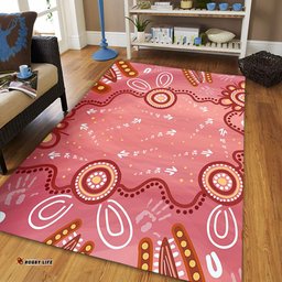 Australia Aboriginal Area Rug - Pink Aboriginal Dot Art Background Area Rug