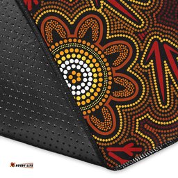 Australia Aboriginal Inspired Area Rug - Aboriginal Inspired art with kangaroo and emu track