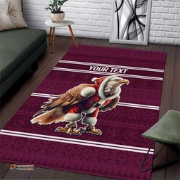 NRL Manly Warringah Christmas Personalised Area Rug with Sea Eagles Mascot