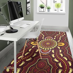Australia Aboriginal Inspired Area Rug - Aboriginal Style Of Concentration Art