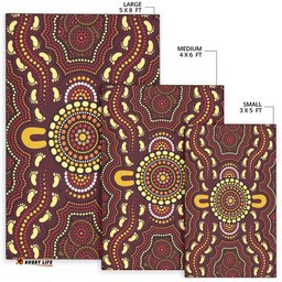 Australia Aboriginal Inspired Area Rug - Aboriginal Style Of Concentration Art