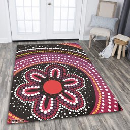 Australia Dot Painting Inspired Aboriginal Area Rug - Aboriginal Color Dot Inspired Area Rug