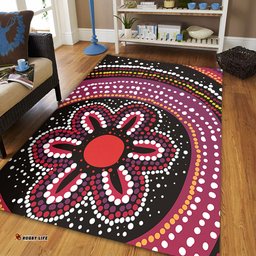 Australia Dot Painting Inspired Aboriginal Area Rug - Aboriginal Color Dot Inspired Area Rug