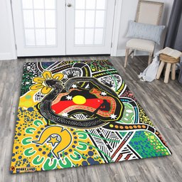 Australia Rainbow Serpent Aboriginal Area Rug - Dreamtime Rainbow Serpent Creates Australia Area Rug