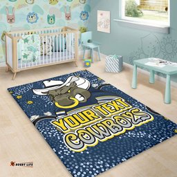 North Queensland Cowboys Custom Area Rug - Team With Dot And Star Patterns For Tough Fan Area Rug