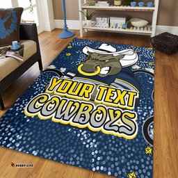 North Queensland Cowboys Custom Area Rug - Team With Dot And Star Patterns For Tough Fan Area Rug