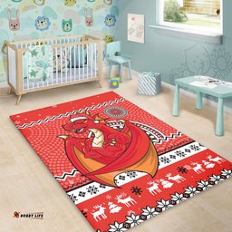 St. George Illawarra Dragons Area Rug - Australia Ugly Xmas With Aboriginal Patterns For Die Hard Fans