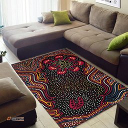 Australia Aboriginal Inspired Area Rug - Aboriginal Inspired art dreaming story background