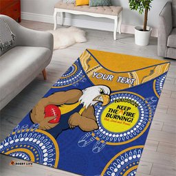 Custom AFL Eagles NAIDOC Week Area Rug Keep The Fire Burning Indigenous Art