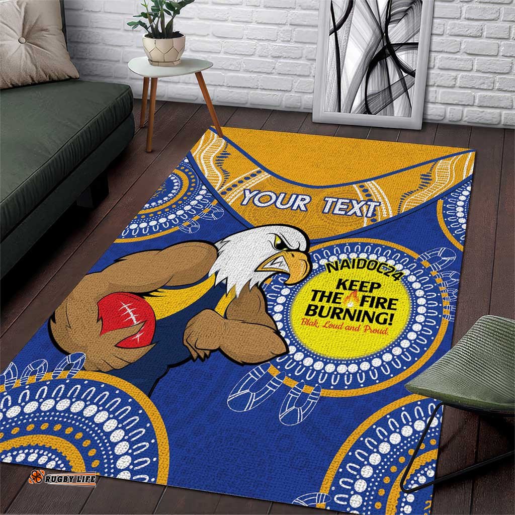 Custom AFL Eagles NAIDOC Week Area Rug Keep The Fire Burning Indigenous Art