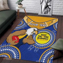 Custom AFL Eagles NAIDOC Week Area Rug Keep The Fire Burning Indigenous Art