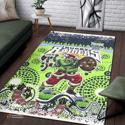 Canberra Raiders Christmas Area Rug - Custom Merry Viking Canberra Raiders Christmas Indigenous Rug