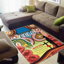 Parramatta Eels Area Rug - Aboriginal Inspired And Anzac Day Let We Forgot Patterns Area Rug
