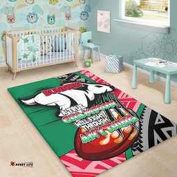 South Sydney Rabbitohs Area Rug - A True Champion Will Fight Through Anything With Polynesian Patterns