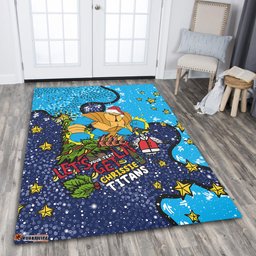 Gold Coast Titans Christmas Custom Area Rug - Let's Get Lit Chrisse Pressie Area Rug