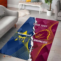 Custom Cowboys And Broncos Rugby Area Rug Dynamic Style