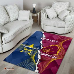 Custom Cowboys And Broncos Rugby Area Rug Dynamic Style