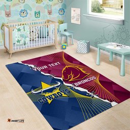 Custom Cowboys And Broncos Rugby Area Rug Dynamic Style
