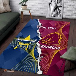 Custom Cowboys And Broncos Rugby Area Rug Dynamic Style