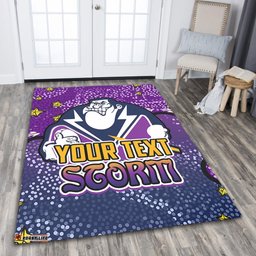 Melbourne Storm Custom Area Rug - Team With Dot And Star Patterns For Tough Fan Area Rug