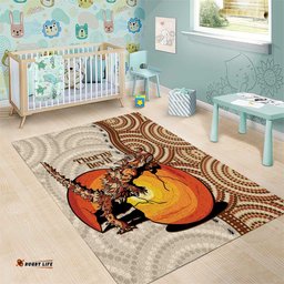 Thorny Devil Australia Area Rug Baby Moloch Horridus With Ants Aboriginal Art