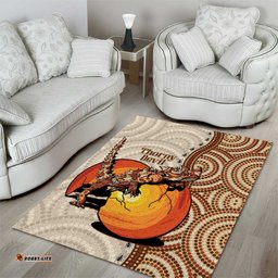 Thorny Devil Australia Area Rug Baby Moloch Horridus With Ants Aboriginal Art