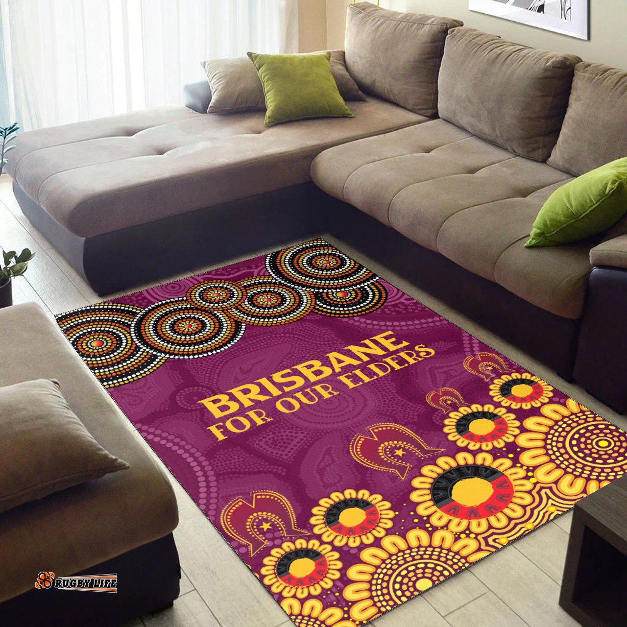 Brisbane Broncos Naidoc Area Rug - Custom Broncos For Our Elders Area Rug