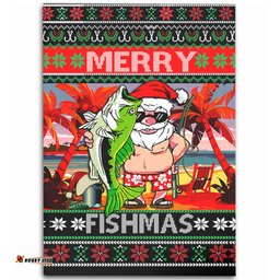Australia Christmas Fishing Area Rug - Merrry Fishmas Angler Santa Claus Area Rug